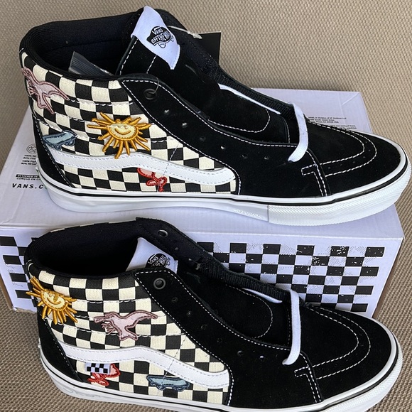 Vans Skate Sk8- Hi Skateistan Popcush  Checkerboard MEN`S - Picture 2 of 16